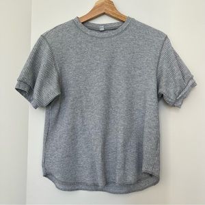 Gray Short Sleeve Waffle Shirt